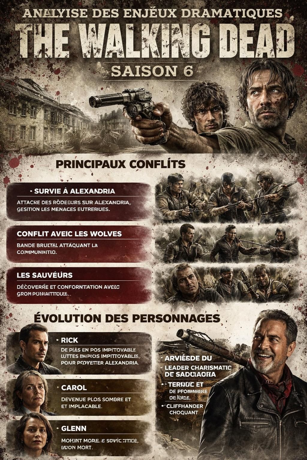 découvrez une analyse approfondie des enjeux dramatiques de la saison 6 de the walking dead en streaming, entre suspense, conflits et révélations majeures.